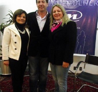 Do Conselho da Mulher Empresária da CIC Angela de Cássia Freire e a presidente, Rosane Demari, recepcionaram Francisco dos Santos.