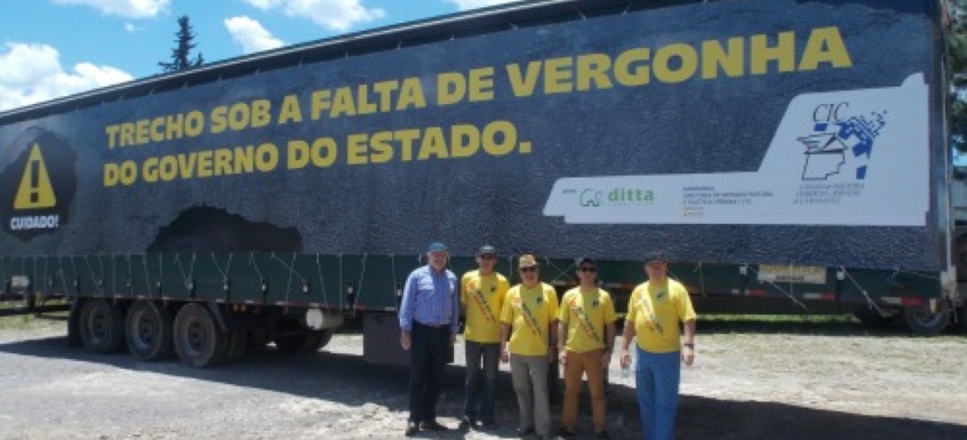 Carreta percorrerá a Rota do Sol mostrando indignação da CIC contra as péssimas condições da rodovia - Foto: Taís Giacomet/CIC