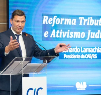 Leonardo Lamachia foi o palestrante da RA CIC Caxias nesta segunda-feira (23) - Foto: Júlio Soares/Objetiva