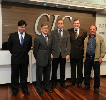 Da esq para dir: Ricardo Barbosa, Isidoro Zorzi, Marcos Barboza, Carlos Heinen, Roque Grazziotin.