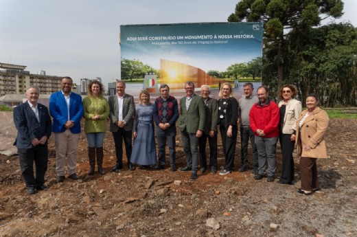 Solenidade de início das obras do Monumento aos 150 anos da Imigração Italina no RS