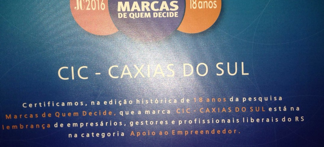 CIC entre as cinco mais lembradas entidades de classe na categoria "Apoio ao Empreendedor - Foto: Divulgação