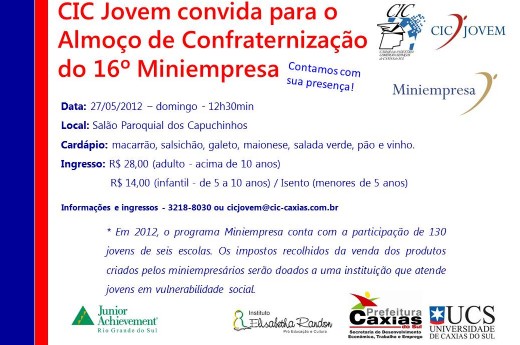 No evento beneficente, as seis escolas participantes de 2012 comercializarão seus produtos