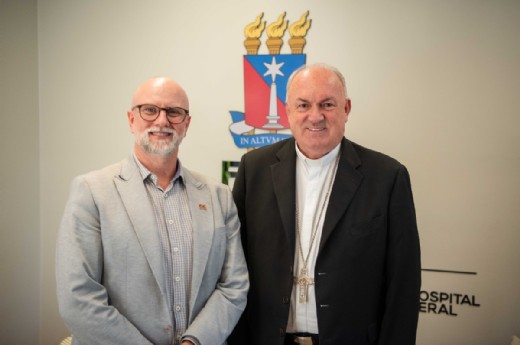 Ubiratã Rezler e Dom José Gislon estarão à frente da Instituição na gestão maio/2026 a maio/2029 - Foto: Bruno Zulian/UCS