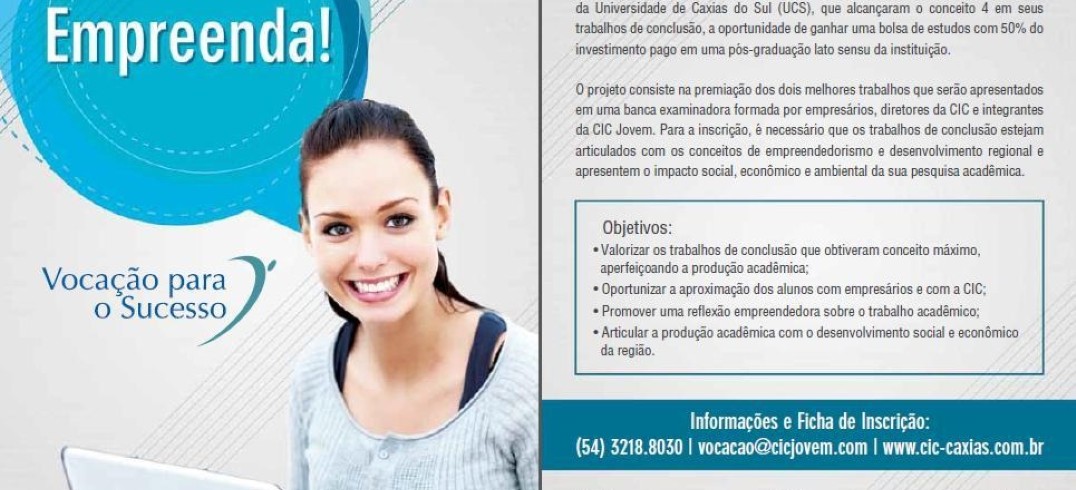 Projeto premia melhores trabalhos de conclusão de curso de acadêmicos da UCS.