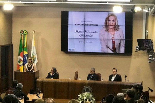 CIC presente na homenagem à empresária Idalice Manchini, na Câmara de Vereadores